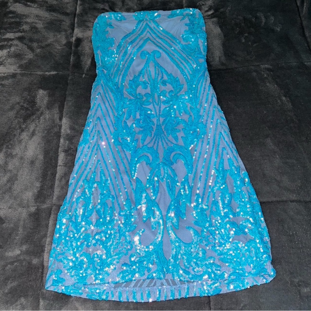 Crystal Doll Turquoise Sequin Dress